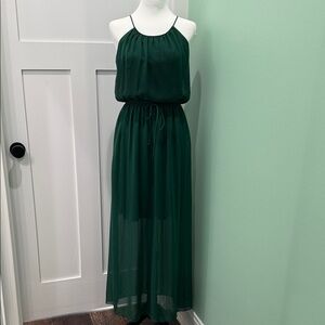 Sweet Storm Forest Green Maxi Spaghetti Strap Dress. Size M